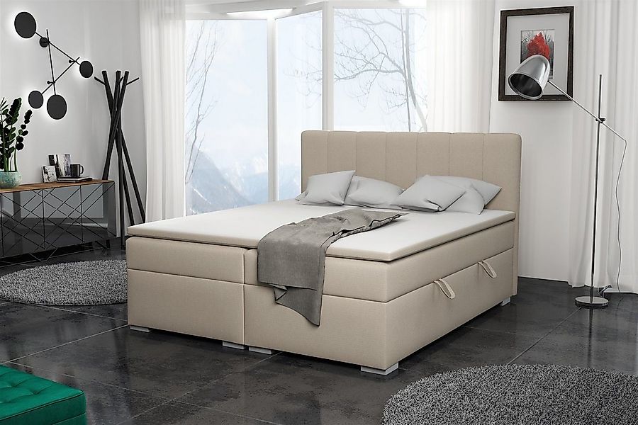 Fun Möbel Boxspringbett Schlafzimmerbett LAURIN (inkl. Bettkästen und Toppe günstig online kaufen
