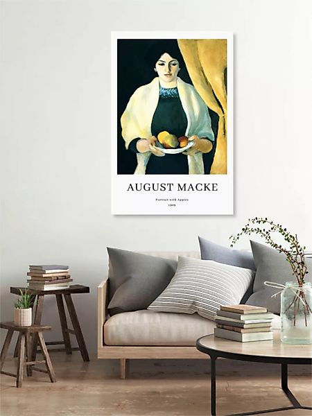 Poster / Leinwandbild - August Macke: Porträt Mit Äpfeln - Ausstellungspost günstig online kaufen
