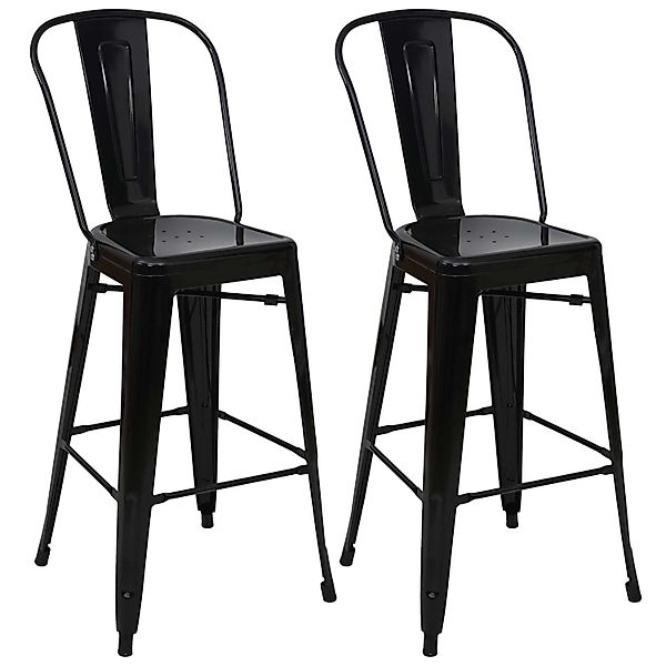 PROREGAL 2er-Set Barhocker Mit Lehne Sitzhöhe 77cm Metall Industriedesign S günstig online kaufen