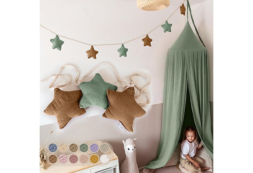 lilimaus Wimpelkette Handgemachte Wimpelkette aus Musselin Kinderzimmer Gol günstig online kaufen