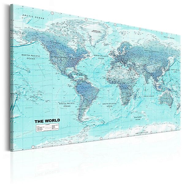 Wandbild - World Map: Sky Blue World günstig online kaufen