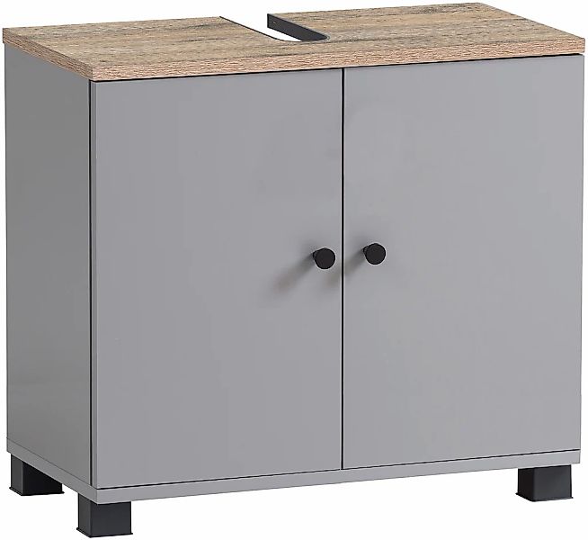 welltime Waschbeckenunterschrank "Lugo, Breite 59 cm" Oberboden mit fühlbar günstig online kaufen