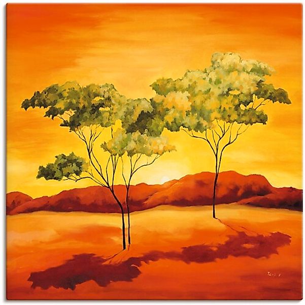 Artland Wandbild »Sonnenuntergang in der Steppe«, Afrika, (1 St.), als Lein günstig online kaufen