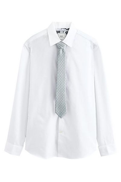 Next Langarmhemd Festliches Slim Fit Hemd mit Krawatte im Set (3-tlg) günstig online kaufen