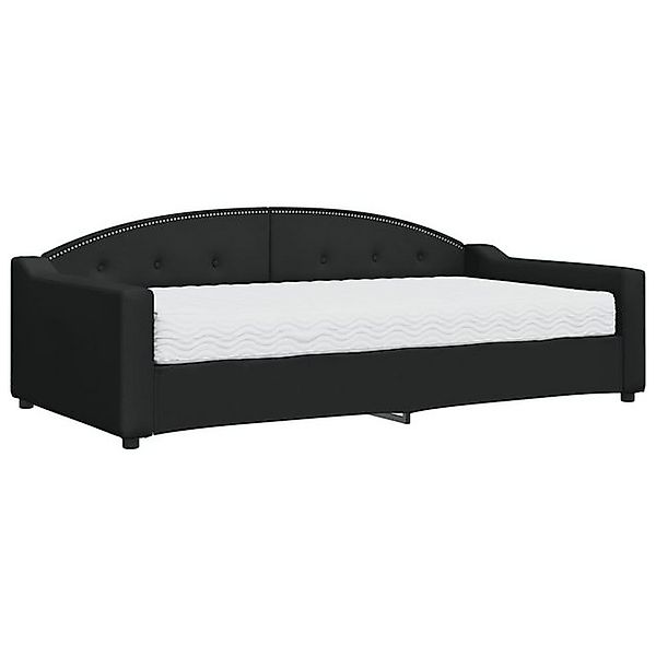 vidaXL Bett, Tagesbett mit Matratze Schwarz 100x200 cm Stoff günstig online kaufen