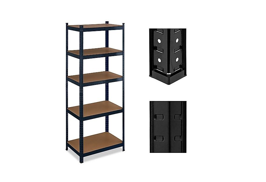 relaxdays Schwerlastregal Schwarzes Schwerlastregal 5 Ebenen günstig online kaufen