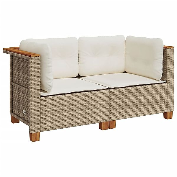 vidaXL Loungesofa Garten-Ecksofas mit Kissen 2 günstig online kaufen