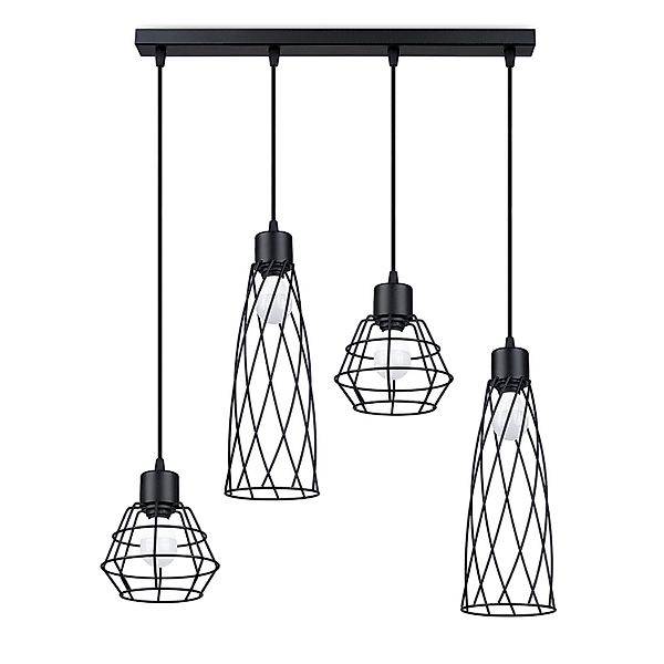 Sollux Lighting Pendelleuchten Suba 4L Schwarz günstig online kaufen