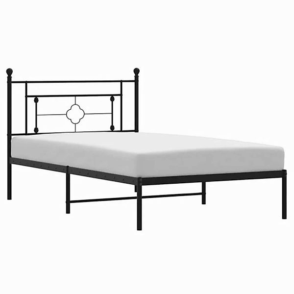 vidaXL Bettgestell, Bettrahmen mit Kopfteil Metall Schwarz 107x203 cm günstig online kaufen