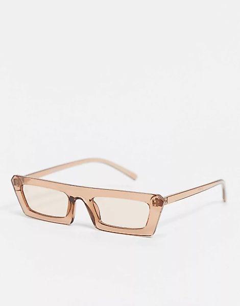 Jeepers Peepers – Damensonnenbrille mit flachem Brauensteg in Braun günstig online kaufen