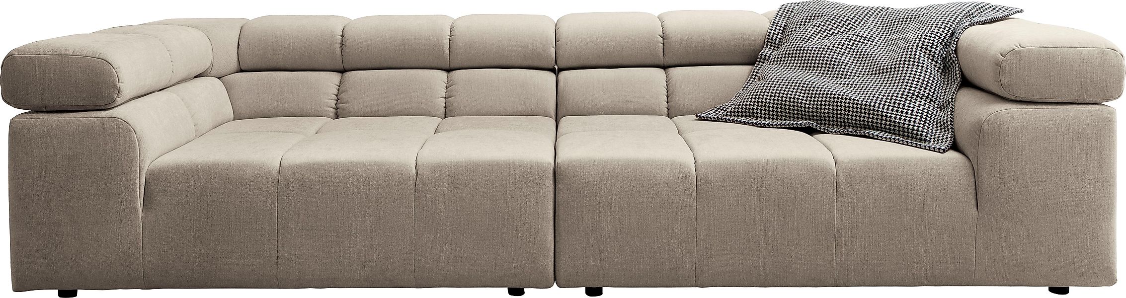 INOSIGN Big-Sofa "Ancona B/T/H: 290/110/70 cm" auffällige Steppung, inkl. 2 günstig online kaufen