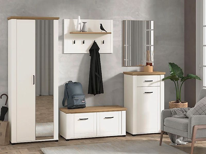 Home affaire Garderoben-Set "Valencia" Set, Garderobenschrank, Schuhkommode günstig online kaufen