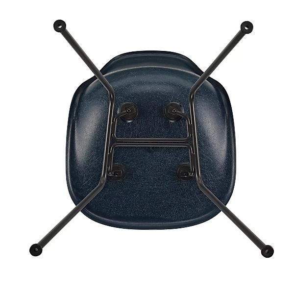 Vitra - Eames Fiberglass Side Chair DSX schwarz - marineblau/Sitzschale Fib günstig online kaufen