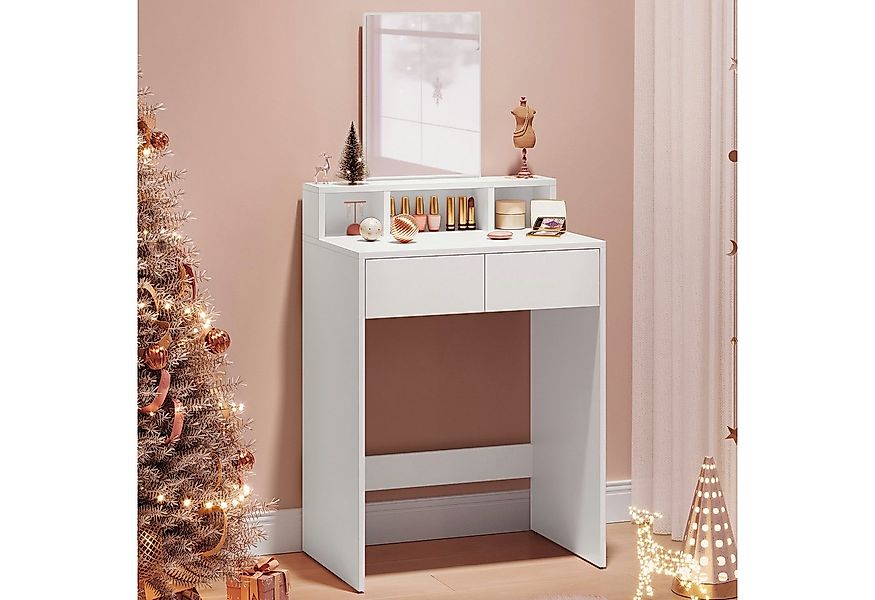 VASAGLE Schminktisch, großem Spiegel, 2 Schubladen, 3 offene Fächer, Modern günstig online kaufen