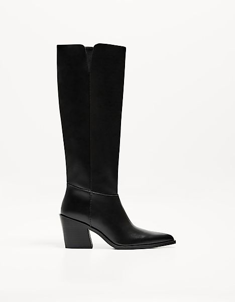 Bershka Absatzstiefel Im Cowboylook Damen 36 Schwarz günstig online kaufen