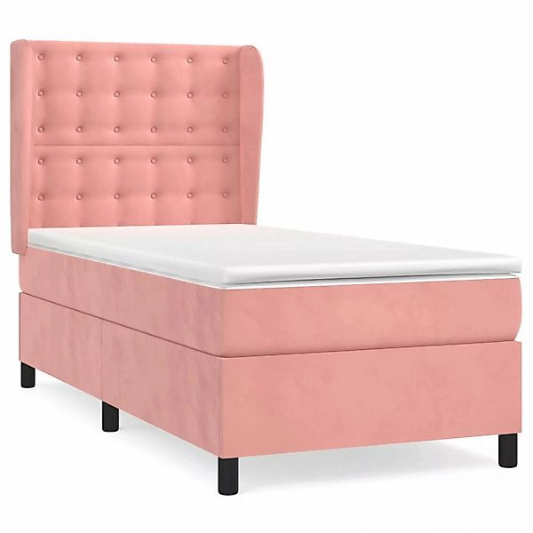 vidaXL Boxspringbett mit Matratze Rosa 100x200 cm Samt1378742 günstig online kaufen