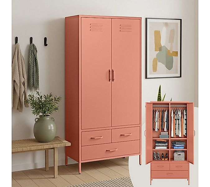skølm Kleiderschrank Atria (Metall Kleiderschrank) Doppeltür mit 3 Schublad günstig online kaufen