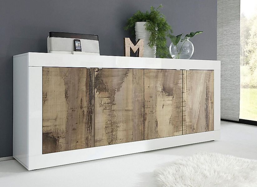 INOSIGN Sideboard Basic Breite 207 cm, Kommode 4 Türen, Anrichte, Metallgri günstig online kaufen