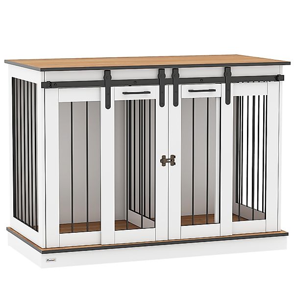 PawHut Hundekäfig, Haustierkäfig, Hundehütte mit Zweiraum-Option für Mittel günstig online kaufen