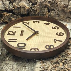 Holzwerk Funkwanduhr BOHO Ratten Designer Funk günstig online kaufen