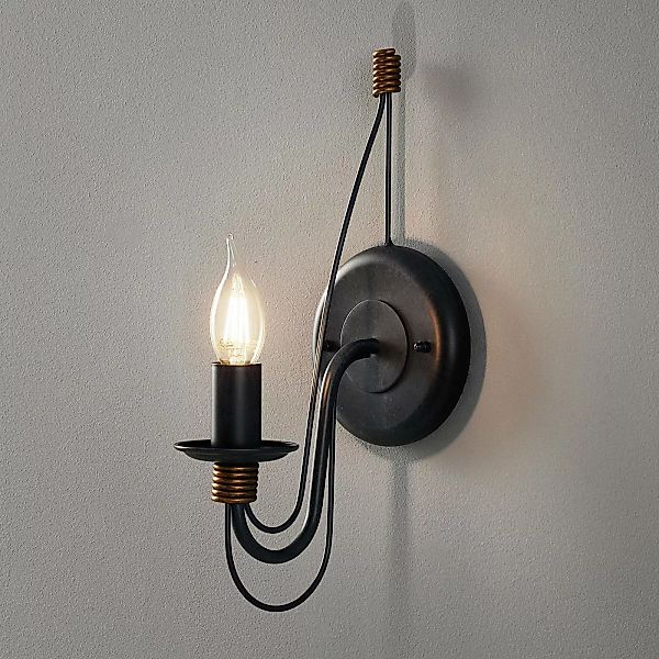 Wandlampe Filo, blauschwarz, Metall, 34 cm hoch, E14 günstig online kaufen
