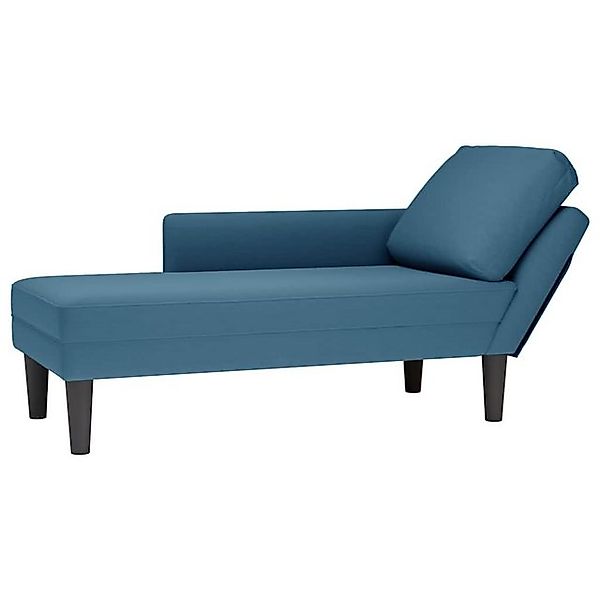 vidaXL Chaiselongue Chaiselongue mit Kissen und Rechter Armlehne Blau Samt, günstig online kaufen