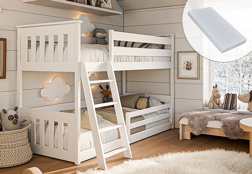 Kids Collective Etagenbett Kinderbett 90x200 cm mit Rausfallschutz & zwei L günstig online kaufen