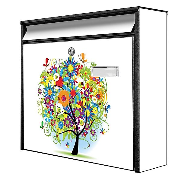 Banjado Briefkasten Schwarz 36.2x32.2x10cm Groß / Inkl. Montagematerial & 2 günstig online kaufen