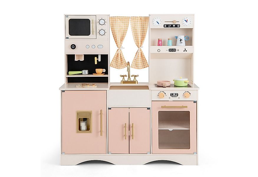 KOMFOTTEU Spielküche Kinderküche Spielzeugküche mit Kaffeemaschine, Eismasc günstig online kaufen