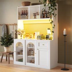 REDOM Hochschrank Vitrinenschrank,Buffetschrank (mit LED-Beleuchtung, Verst günstig online kaufen