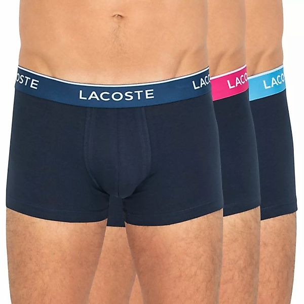 Lacoste 3-er Set Trunks Dunkelblau mit verschiedenfarbigem Webbund günstig online kaufen