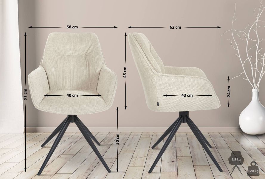 CLP Esszimmerstuhl Jules, schwenkbarer Polster-Stuhl Mit günstig online kaufen