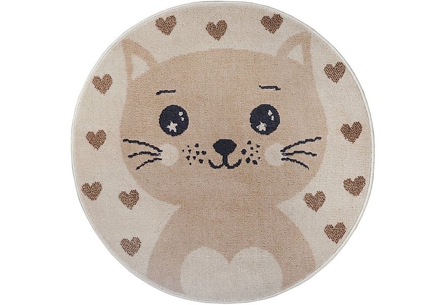 HANSE Home Kinderteppich Adventures Cat, rund, Höhe: 8 mm, Spielteppich, fe günstig online kaufen