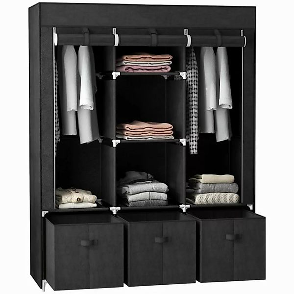 HOMCOM Kleiderschrank schwarz Polypropylen B/H/L: ca. 43x125x162,5 cm günstig online kaufen