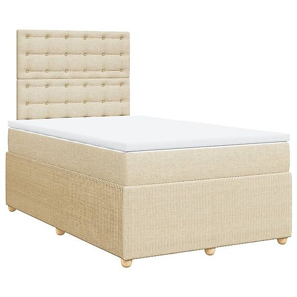 vidaXL Bett Boxspringbett mit Matratze Creme 120x190 cm Stoff günstig online kaufen