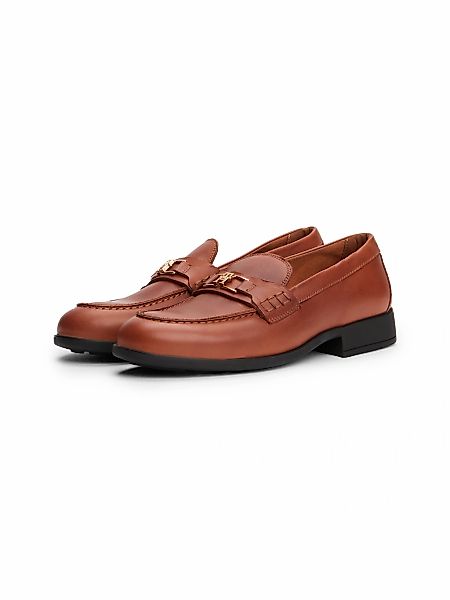 Tommy Hilfiger Loafer "TH LOGO LEATHER LOAFER", Blockabsatz, Slipper, Busin günstig online kaufen