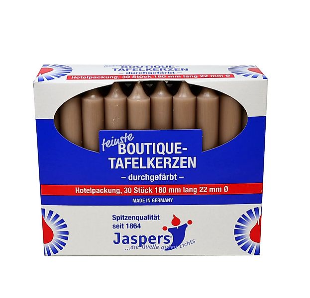 Jaspers Kerzen Tafelkerze Boutique-Kerzen Hotelpackung flachs 30er Pack dur günstig online kaufen