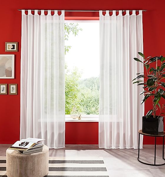 my home Gardine »XANA mit Ösen, Kräuselband oder Schlaufen« Schlaufen 1 Stk günstig online kaufen