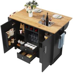autolock Kücheninsel Buffetschrank Küchenwagen mit klappbarer günstig online kaufen