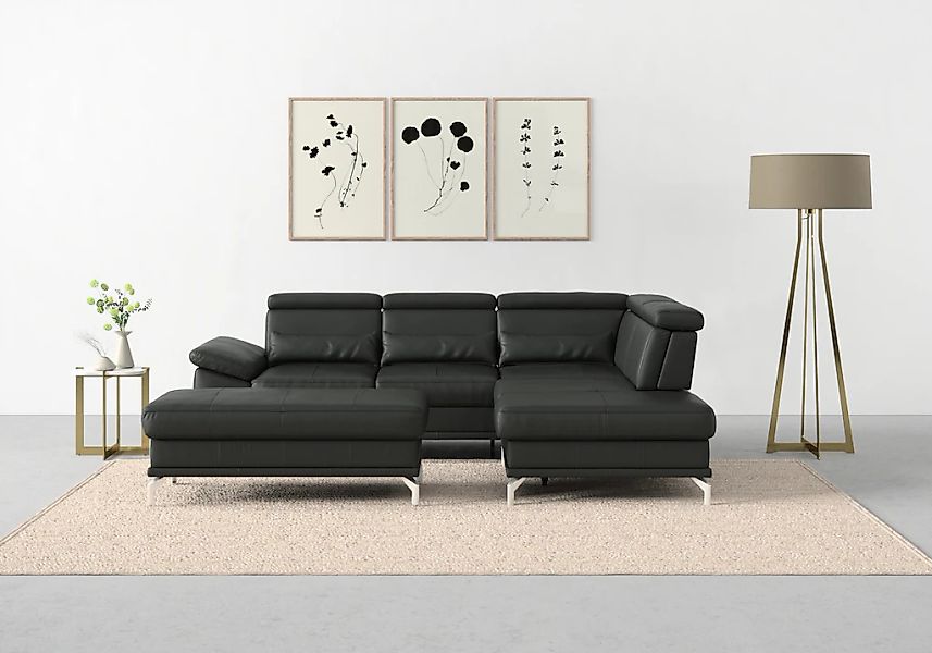sit&more Ecksofa "Cabrio L-Form, B: 274 cm, mit Sitztiefen-, Arm- & Kopftei günstig online kaufen