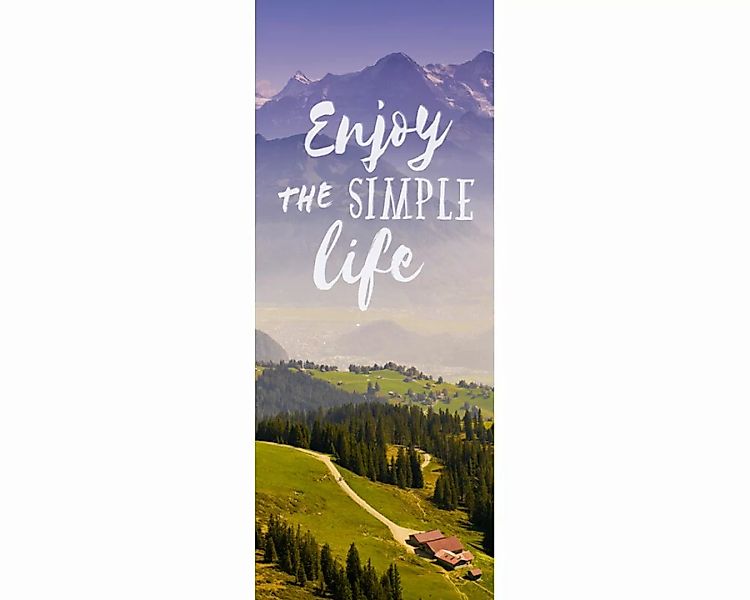 Dekopanel "Enjoy life" 1,00x2,50 m / Glattvlies Brillant günstig online kaufen