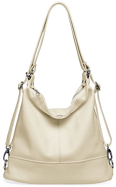 Caspar Schultertasche 2 in 1 Rucksack Damen Leder Tasche - PREMIUM LINE - M günstig online kaufen