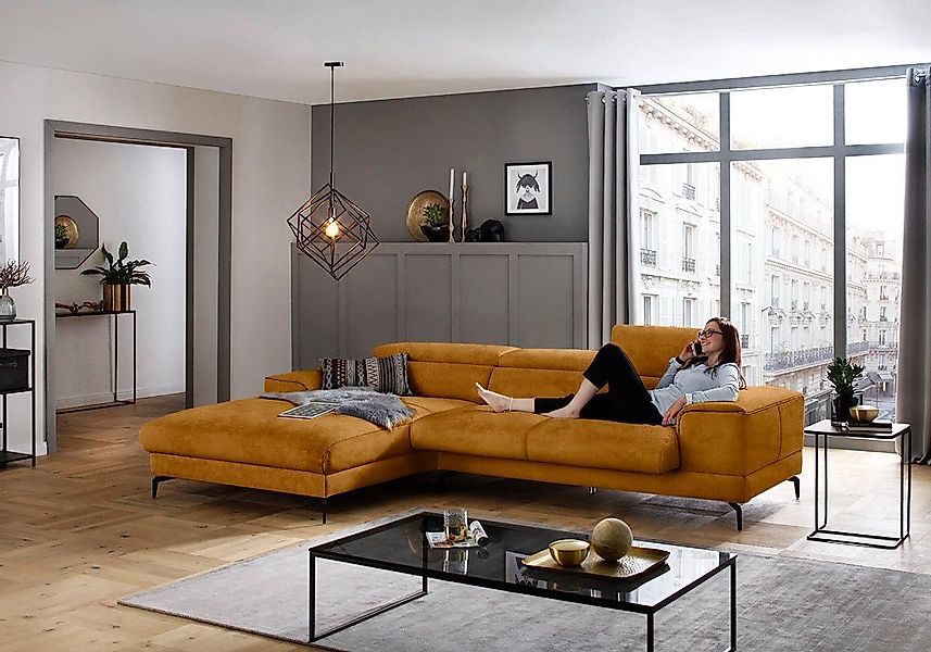W.SCHILLIG Ecksofa piedroo, Designsofa mit tollem Sitzkomfort, L-Form, Kopf günstig online kaufen