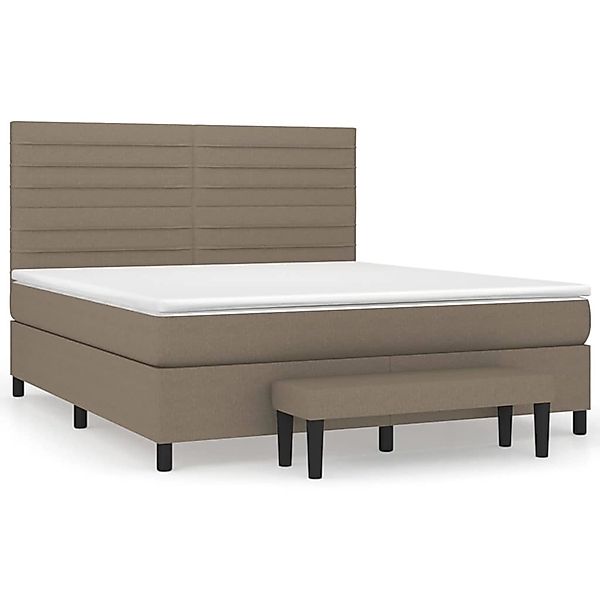 vidaXL Boxspringbett mit Matratze Taupe 180x200 cm Stoff1378285 günstig online kaufen