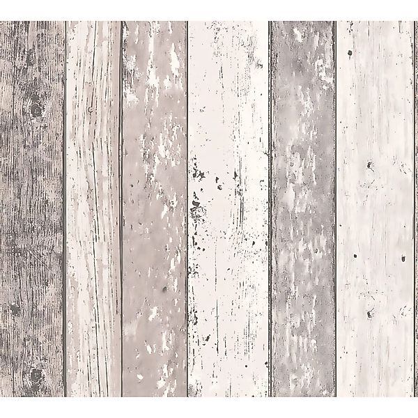 PROFHOME 855053-GU Holz Tapete Holzoptik Matt Braun Creme 0,53 m x 10,05 m günstig online kaufen