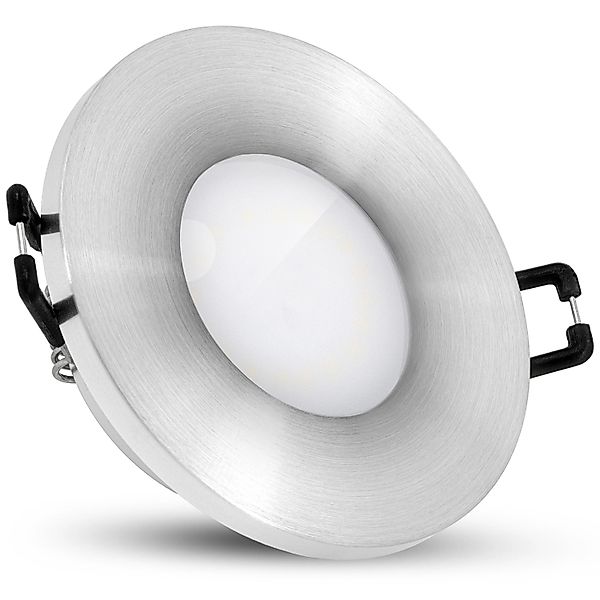 SSC-LUXon BEDA Downlight LED Spot Flach IP65 Silber Gebürstet mit 4W Modul günstig online kaufen