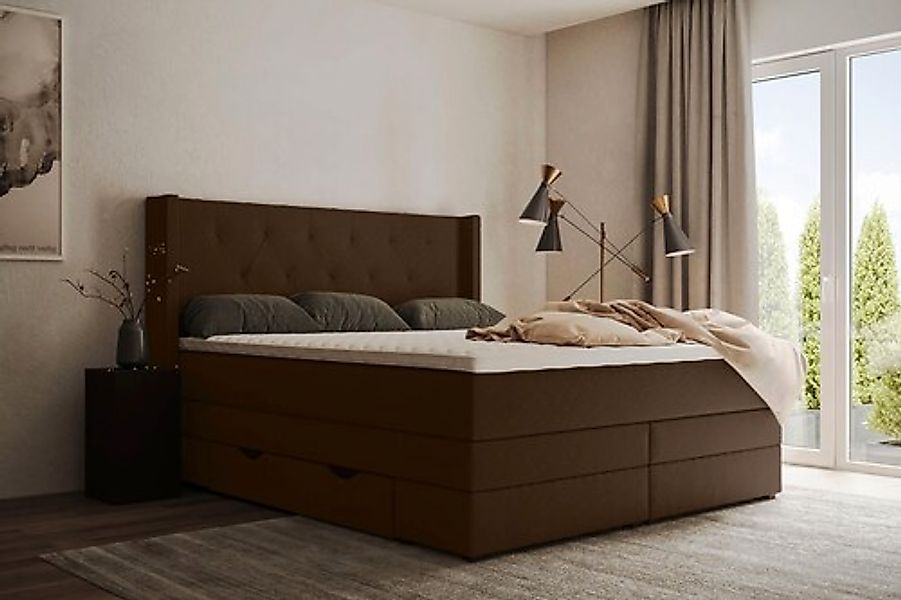 Home affaire Boxspringbett »Elegance« mit schöner Knopfheftung, in den Härt günstig online kaufen