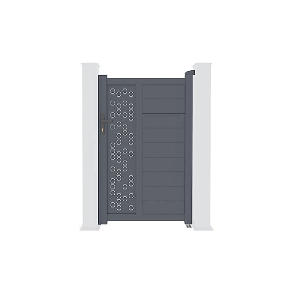 Casanoov Gartentür 1M Adula H 160Cm & 2 Alu Pfosten H 190Cm Grau günstig online kaufen