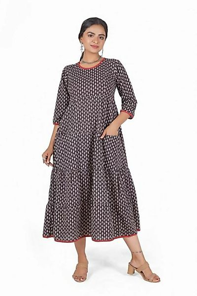 Guru-Shop Midikleid Boho Sommerkleid, bedrucktes wadenlanges Kleid.. altern günstig online kaufen