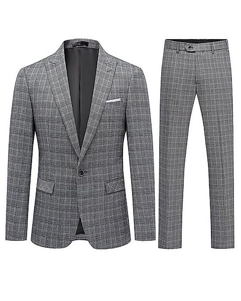 Allthemen Anzug (2 tlg) kariertes Anzug-Set Slim Fit Businessanzug im elega günstig online kaufen